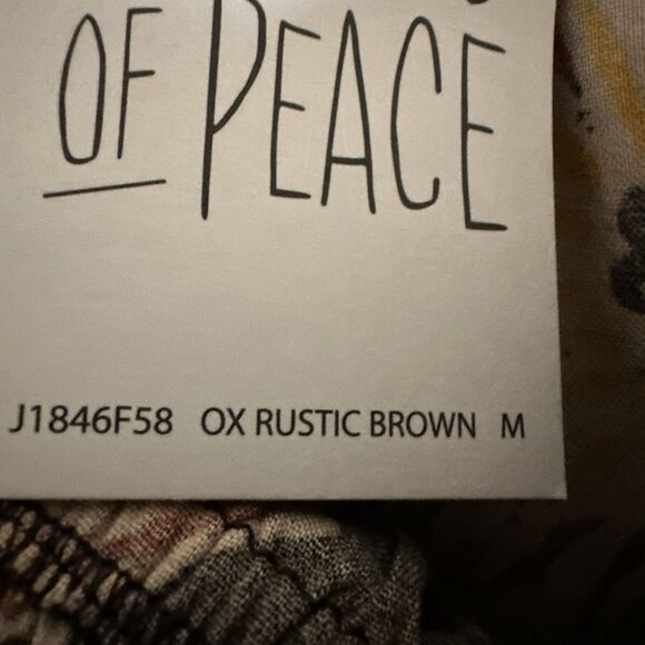 Patrons of Peace Maxi Dress M Brown Floral Boho Tie-Strap Plunge V-Neck Backless - Picture 11 of 14